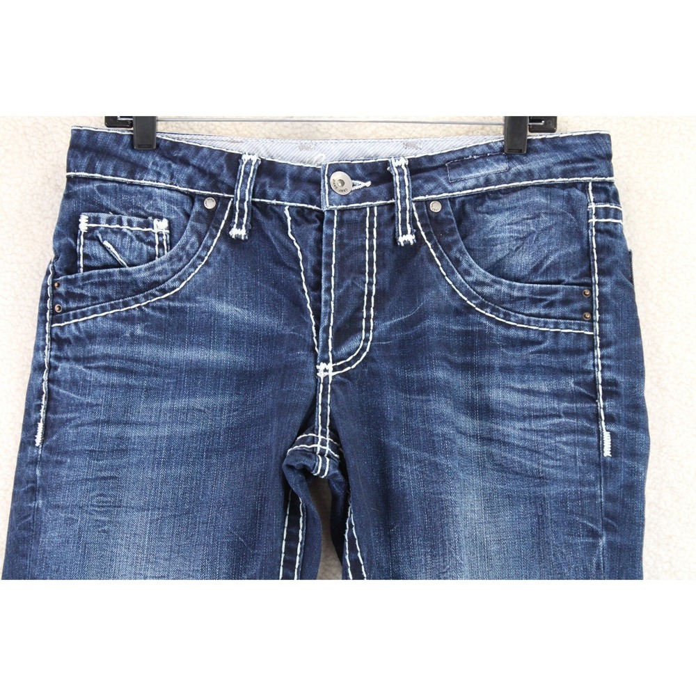 Camp David Men Nick Regular Fit Dark Wash Denim Jeans White Stitching Size 31x32 - Picture 7 of 16